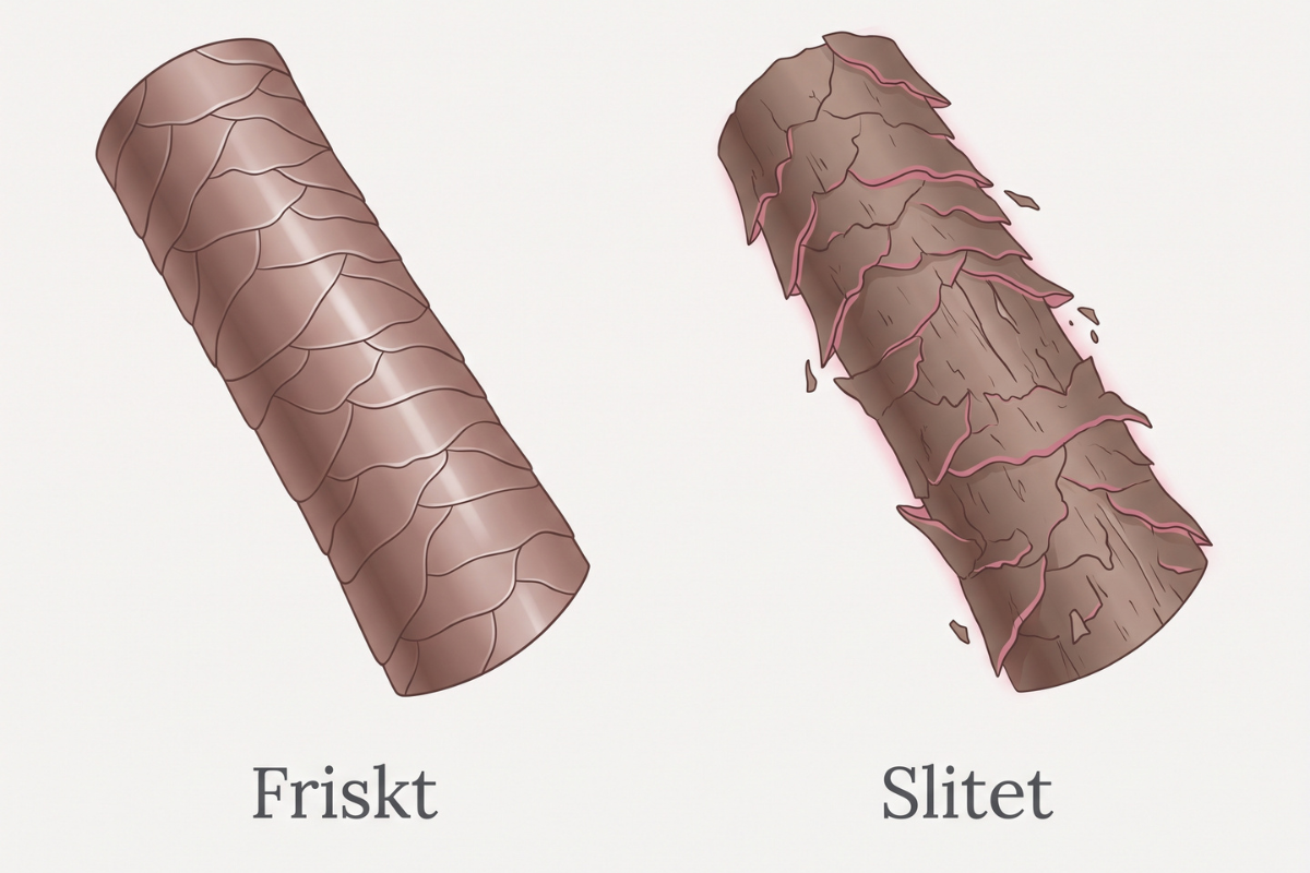 Illustration av hårstrå och kutikula
