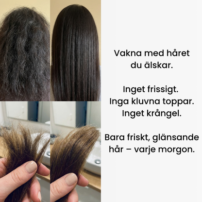 Lunas sidenbonnet – skyddar mot slitage och hårbrott. I mullbärssiden.